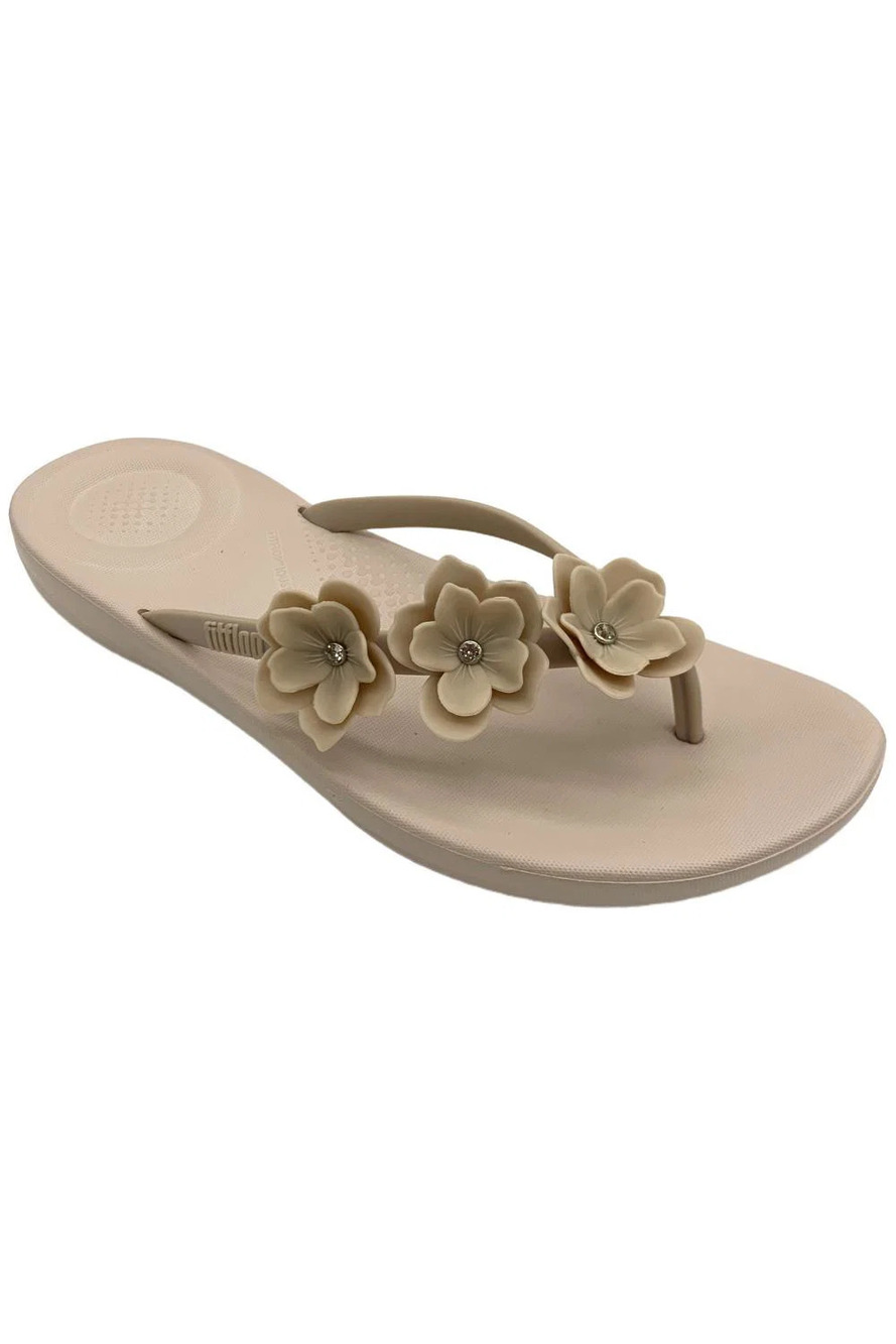 FitFlop Women's iQushion Flower Flip Flops Nude Rose - Medium